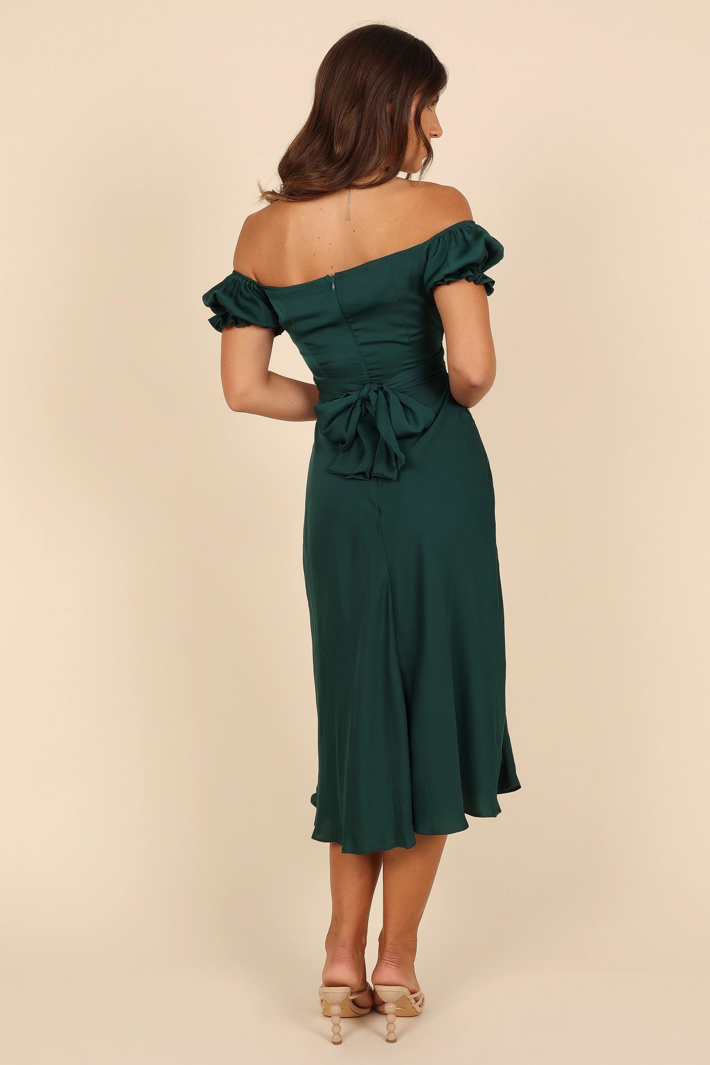 Edge Shape Mickenna Sweetheart Frill Midi Dress - Emerald