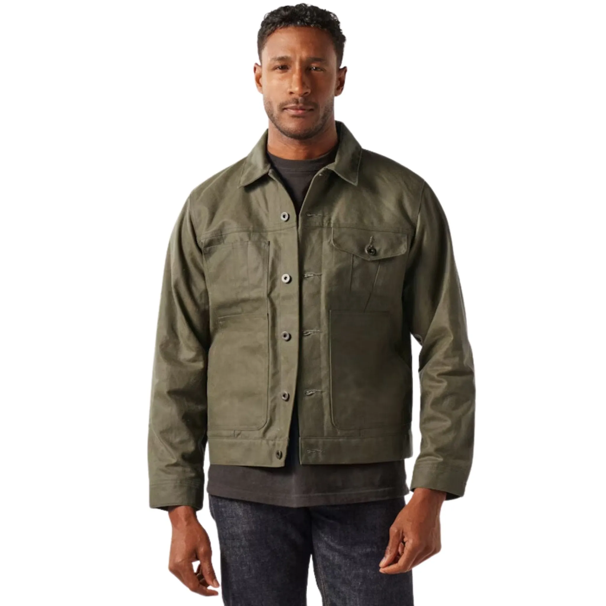 Filson Men's Short Lined Cruiser Jacket - Military Green Wrinkle Free Material High Visibility Trims