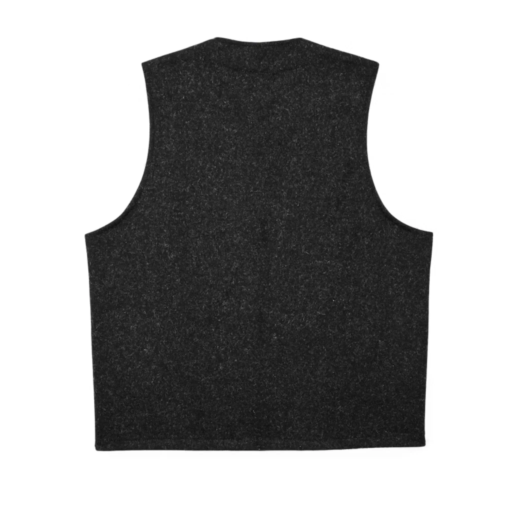 Checkered Style Double Layered Filson Men's Mackinaw Wool Vest - Charcoal