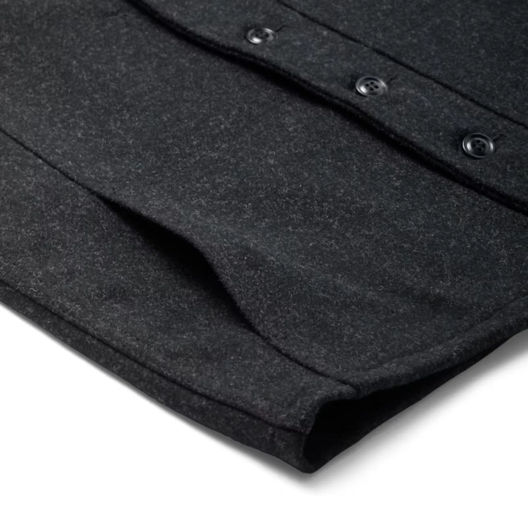 Filson Men's Mackinaw Wool Vest - Charcoal Multi Layer Construction Reinforced Elbow Padding