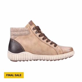 Remonte Women's Zipper Boots - Steppe/Havanna Weather Proof Neutral Foot Alignment