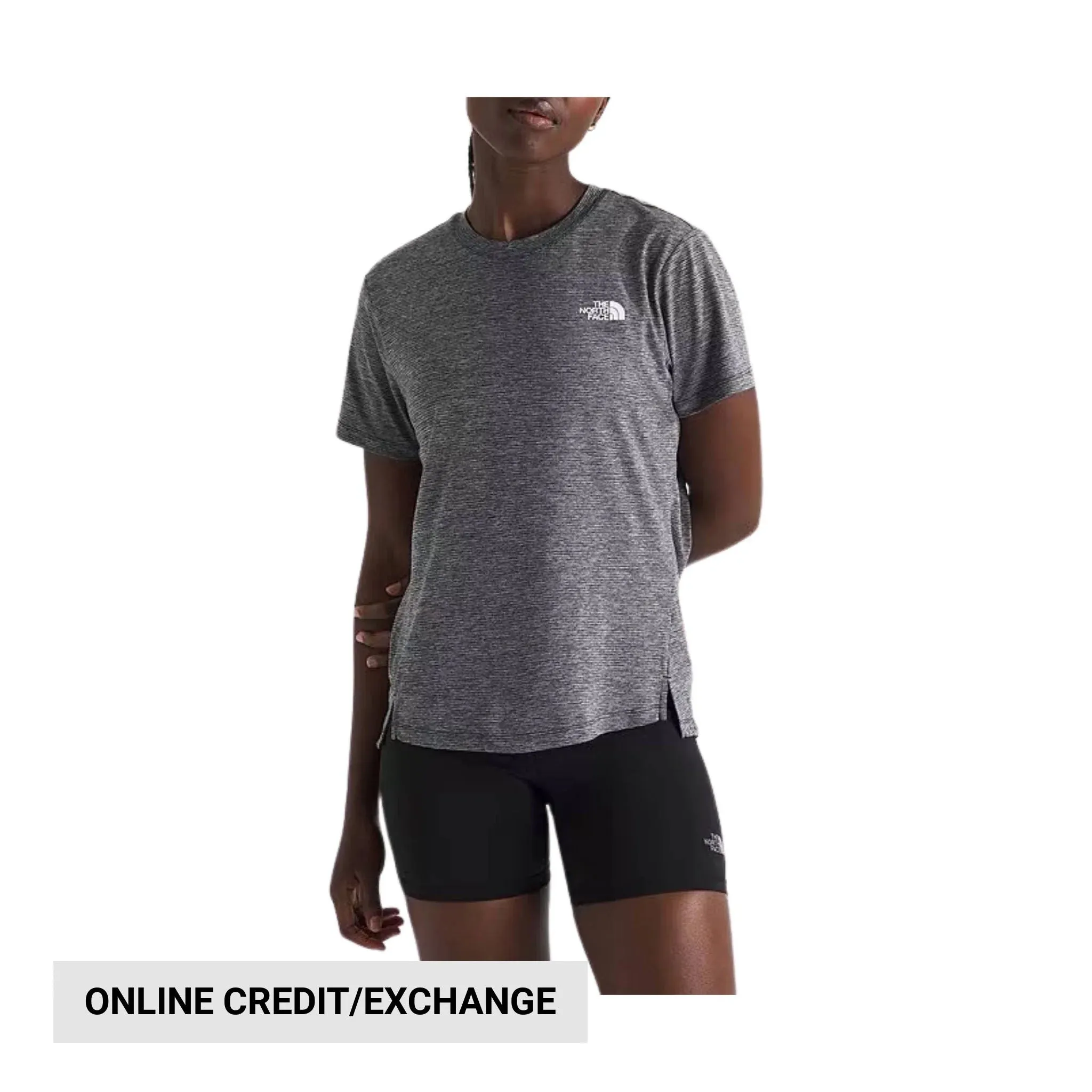 Cozy Wear Slim Silhouette The North Face Women's Flex FlashDry Tee - TNF Black Light Heather