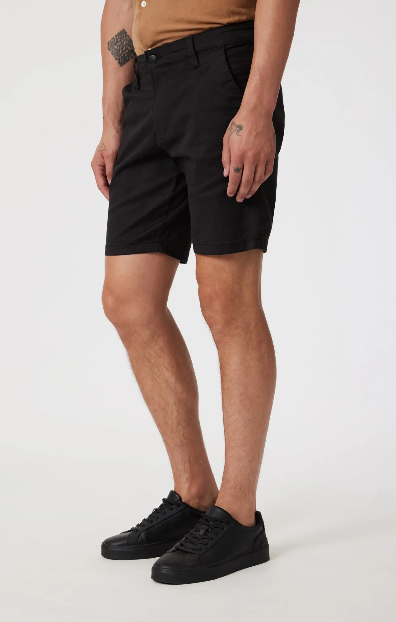 NOAH SHORTS IN BLACK LUXE TWILL Odor Resistant Finish Durable Hem Finishing