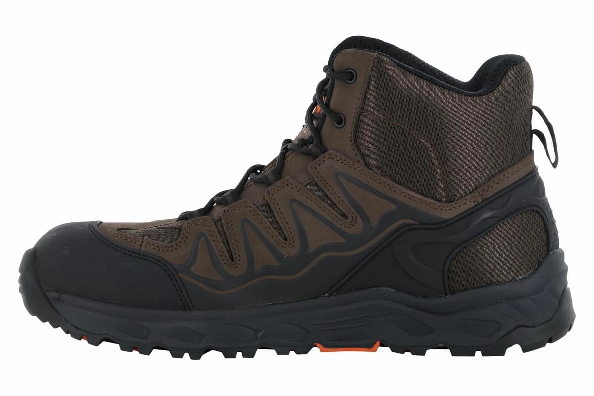 Hoss Eric Hi Aluminum Safety Toe Brown Molded Arch Contour Tread Pattern