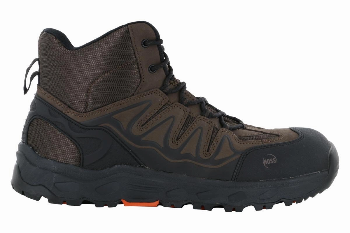 Knit Top Comfort And Durability Hoss Eric Hi Aluminum Safety Toe Brown