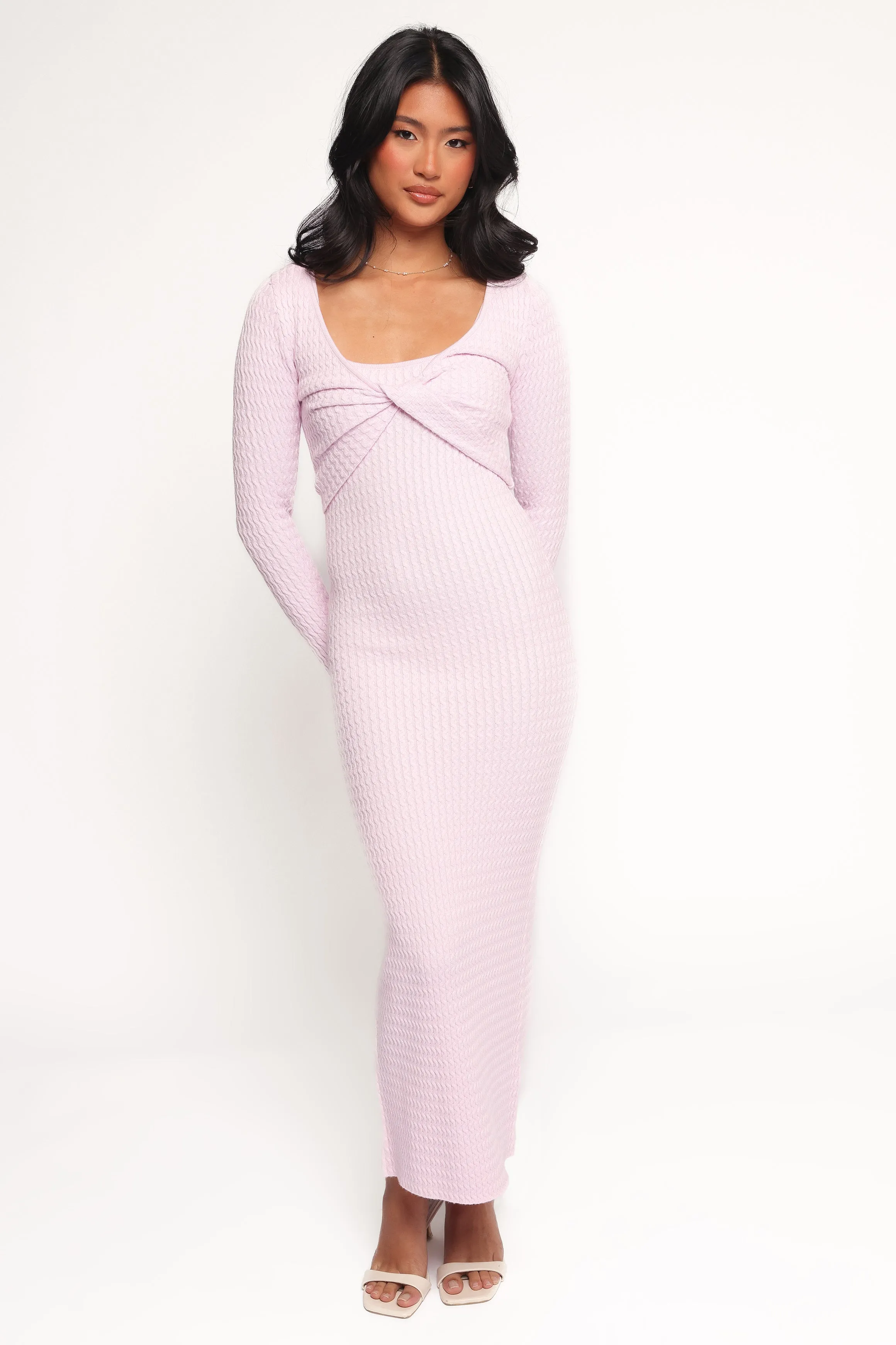 Teodora Midi Dress - Pink Fitted Shape Fashionable And Functional