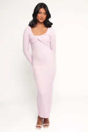Teodora Midi Dress - Pink Fitted Shape Fashionable And Functional