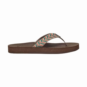 Teva Women's Reflip Flip Flop - Retro Geometric Neutral studded