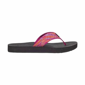 Teva Women's Reflip Flip Flop - Waves Rose Violet Tear Resistant Webbing Flexible Sole