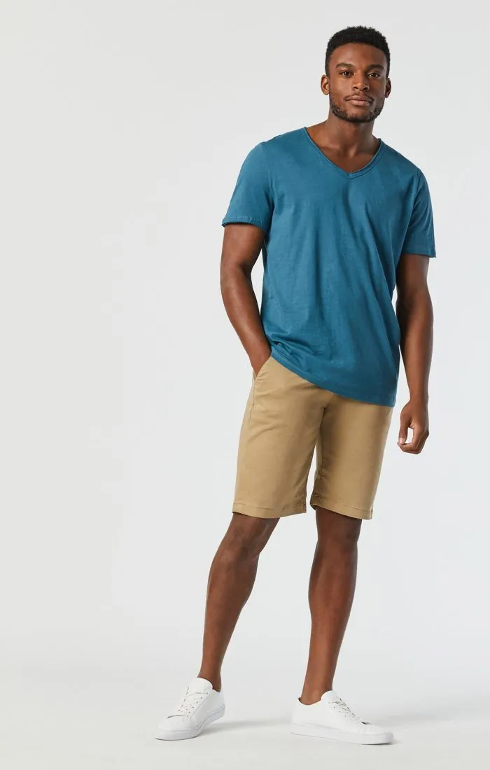 JACOB SHORTS IN BRITISH KHAKI TWILL Durable Feel Stay Cool Wear