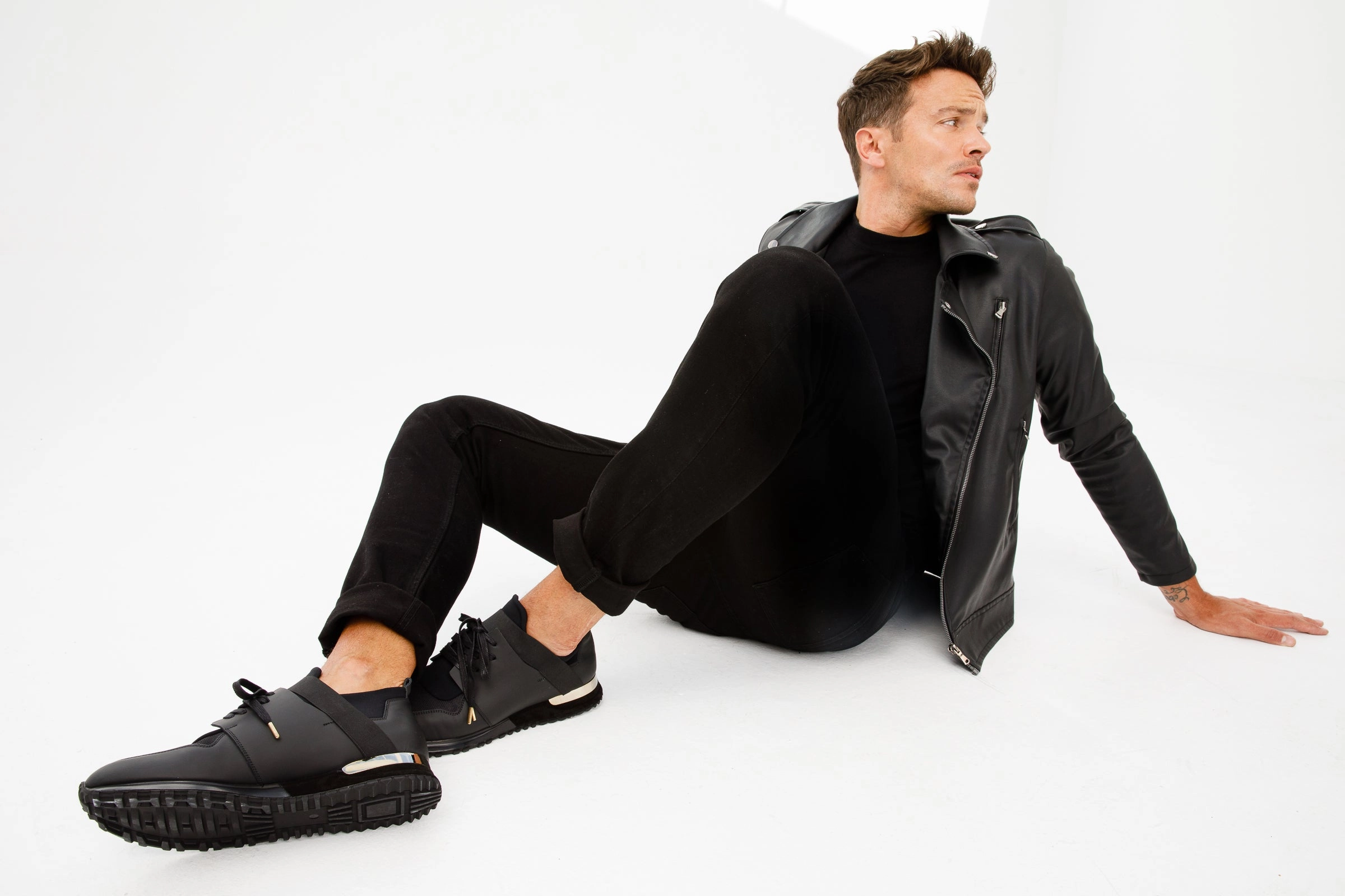 The Reno Black Leather Men Sneaker Final Sale! Active Feet