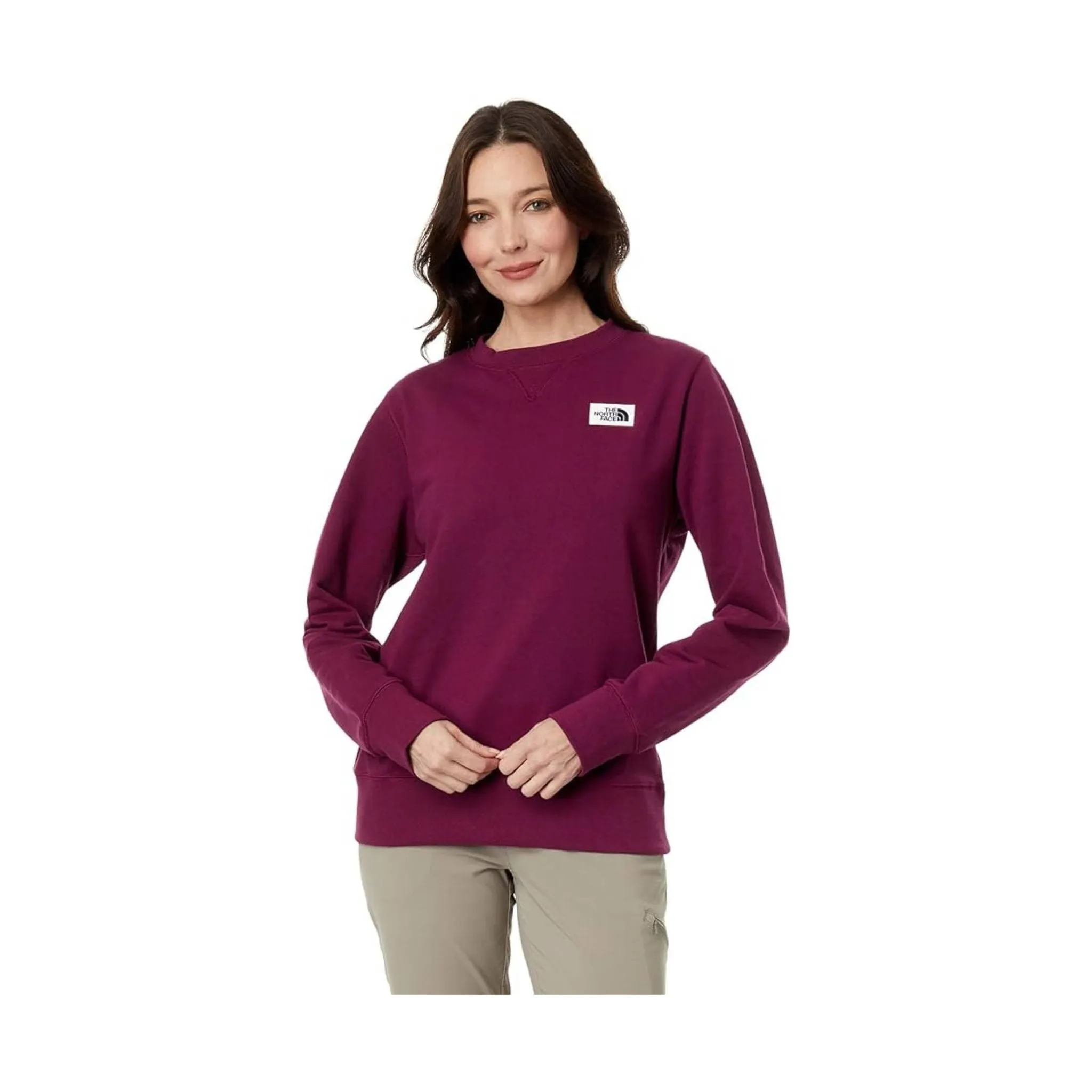 durability test The North Face Women's Heritage Patch Crew - Boysenberry
