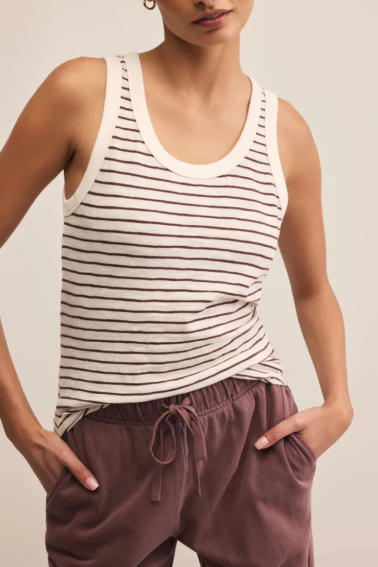 The Perfect Striped Tank | Sandalwood Plus size options Checkered ironable