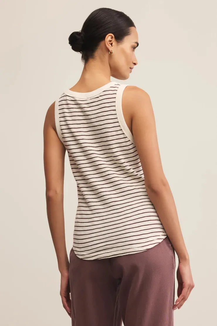 quick dry The Perfect Striped Tank | Sandalwood Plus size options