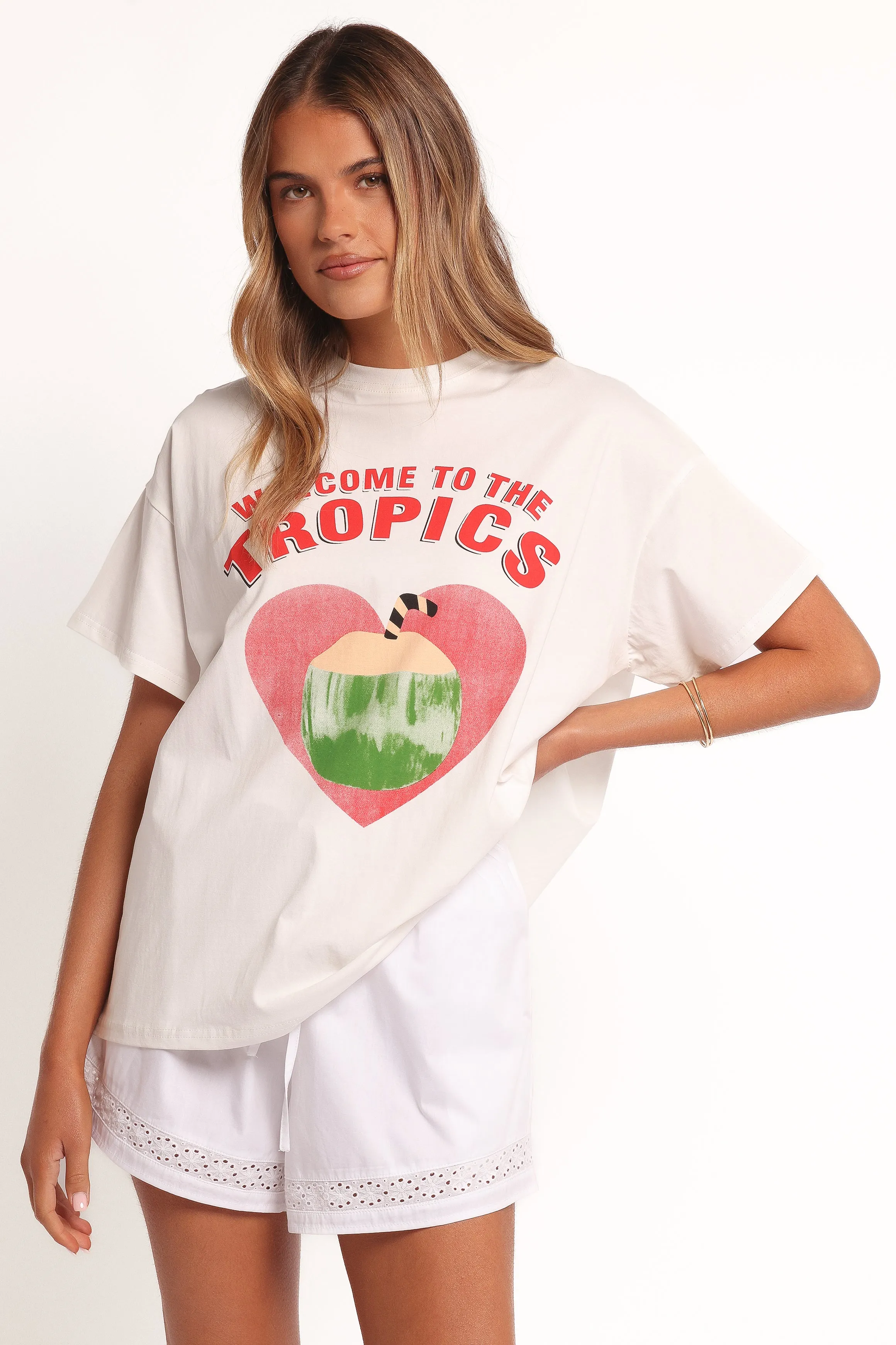 The Tropics Graphic Tee - White UVProtective Coating