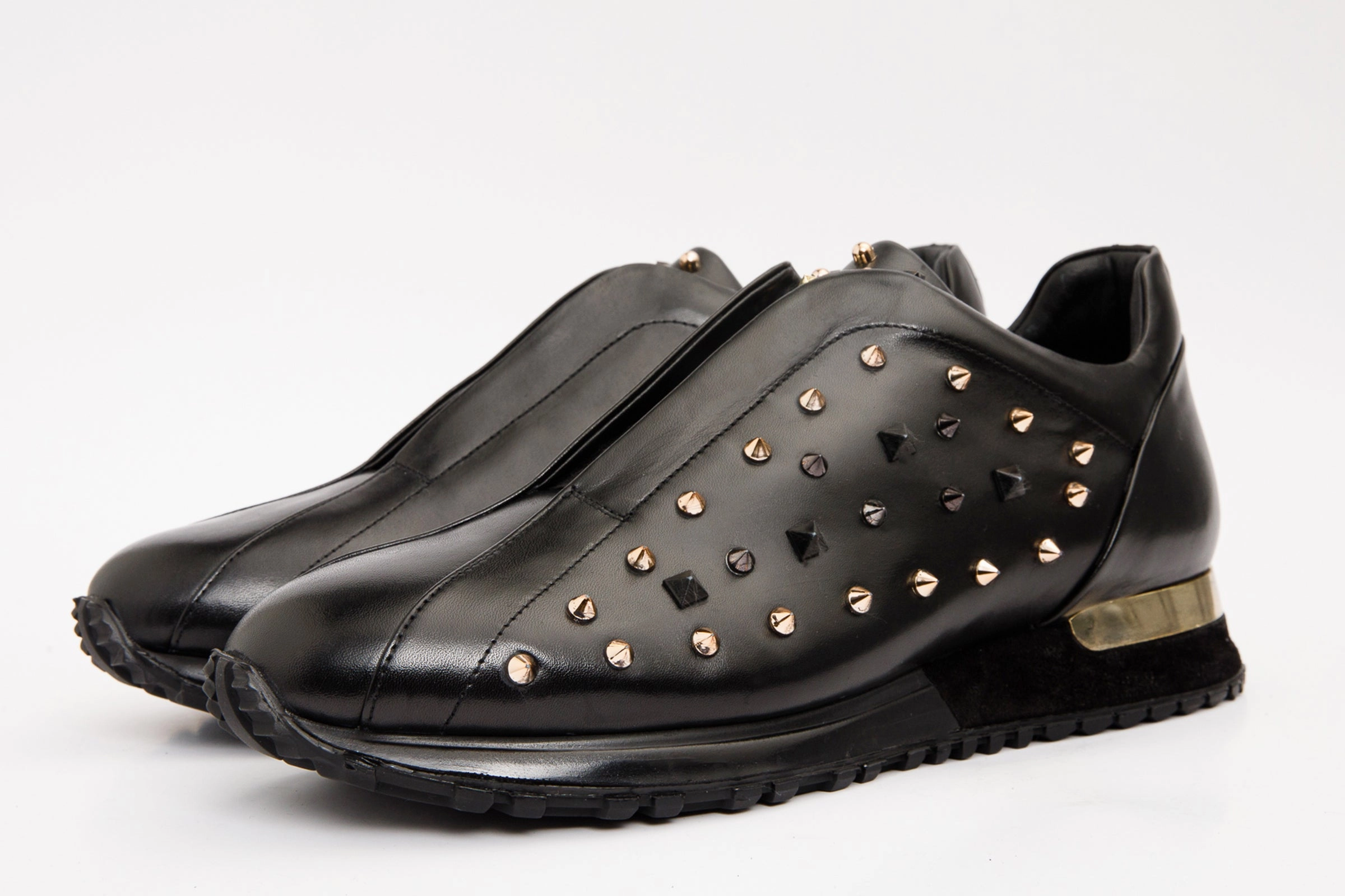 The Infanta Black Spike Leather Men  Sneaker Limited Edition Non Stretch Upper Soft foam