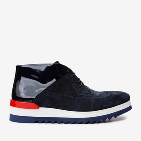 Fitness Trail SculptedDesign The Kagan Navy Blue Wingtip Chukka Men Sneaker Boot