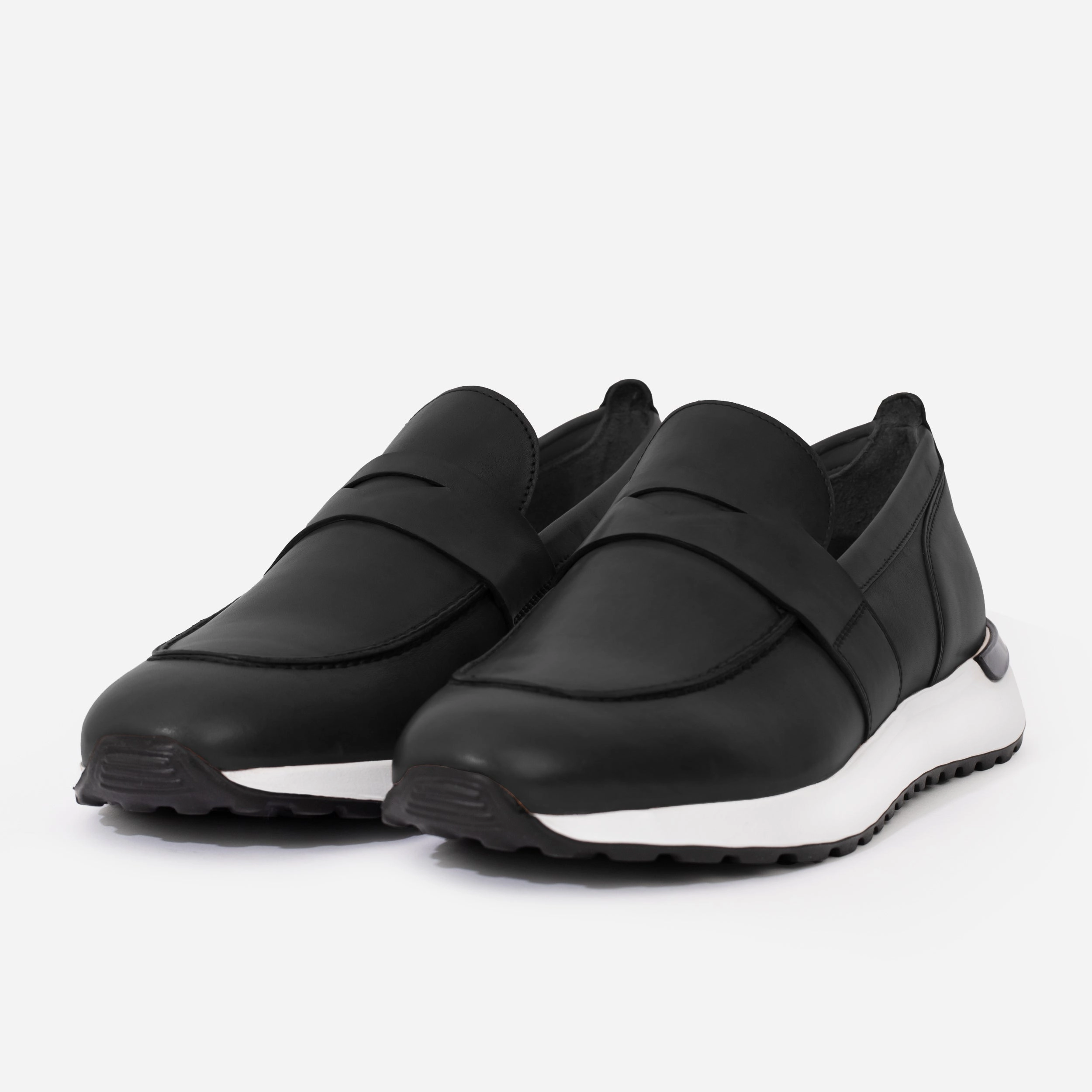 The Lara Black Leather Men Sneaker Relax Step Every Use