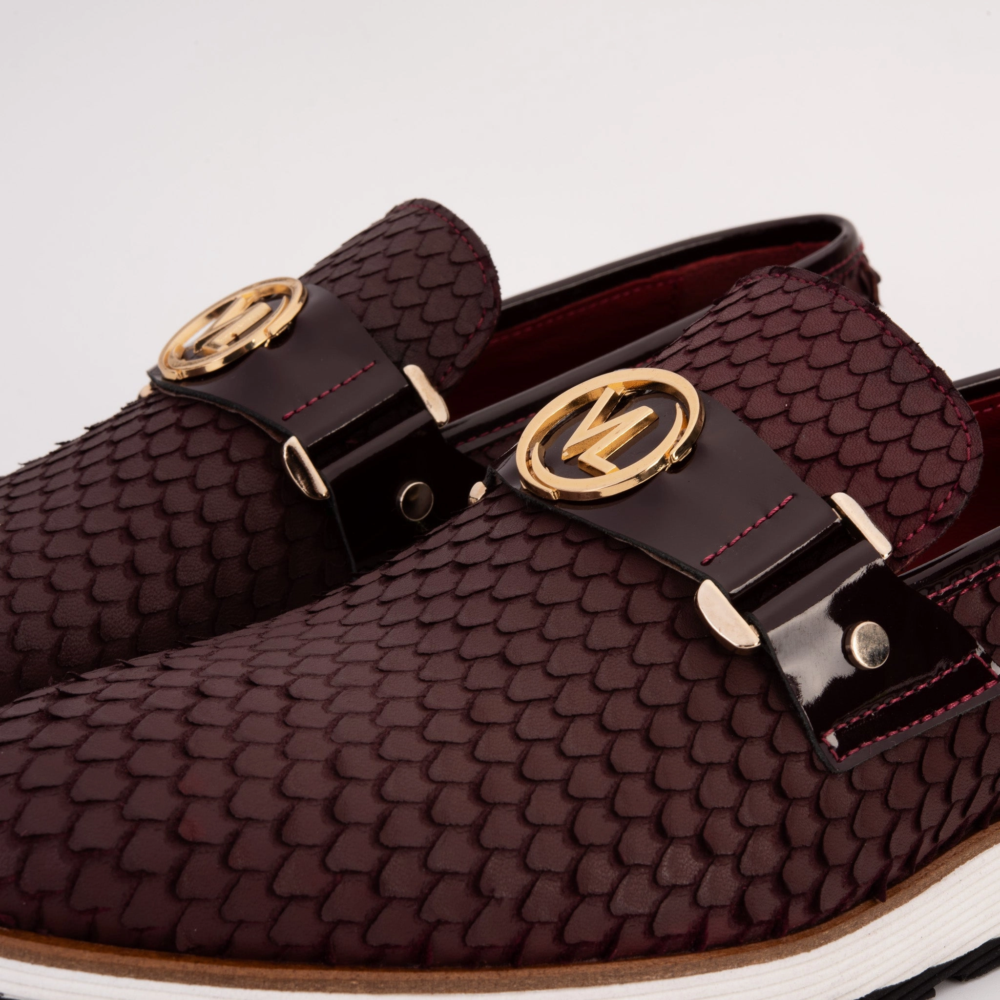 The Legacy Burgundy Leather Men Casual Loafer Shoe Pull Tab