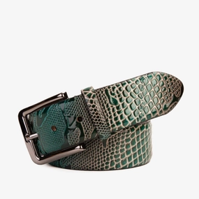 The Milano Green Leather Belt Limited Edition Low Profile Collar Padding Boosted flair