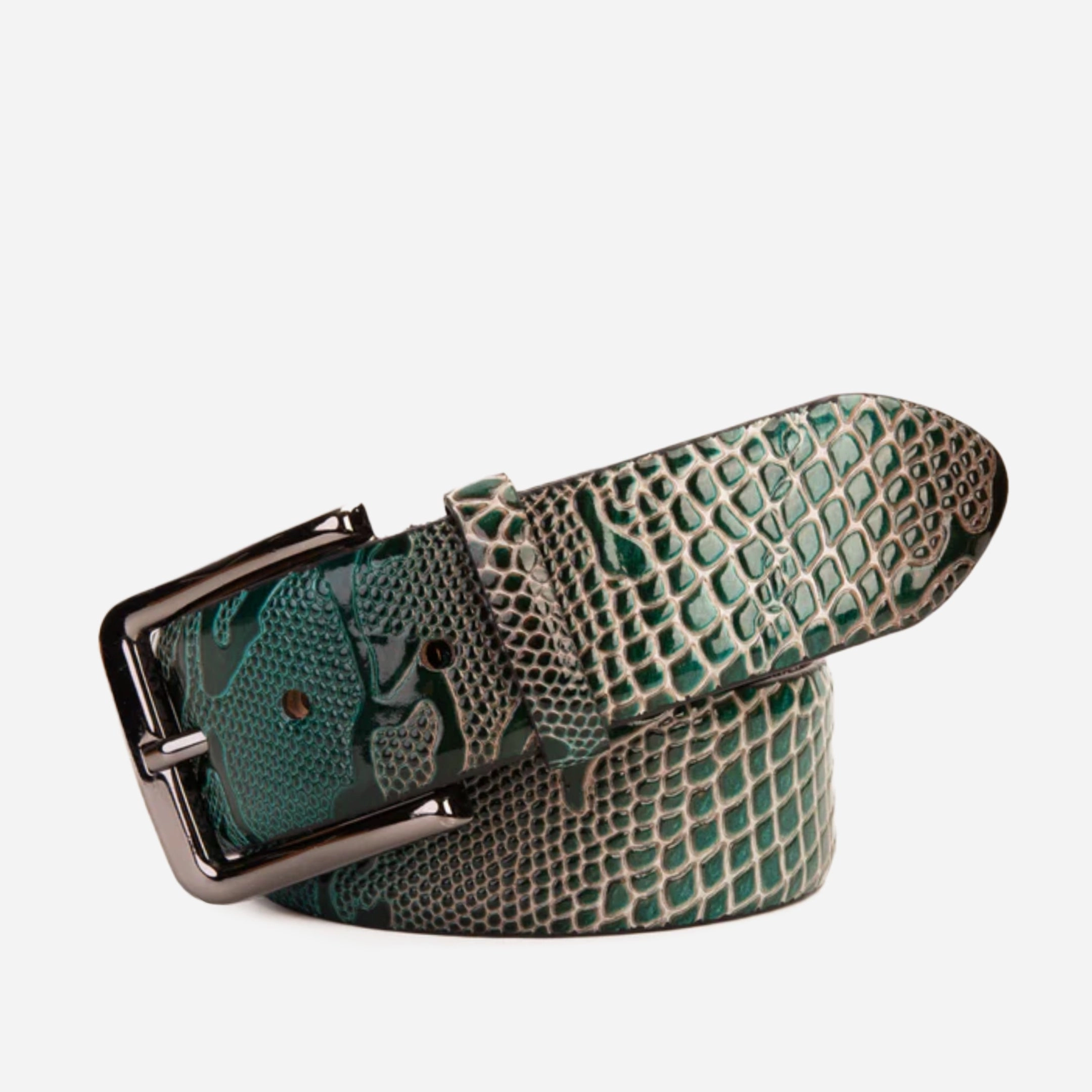 Dynamic Arch Harness Stitch Down Construction The Milano Green Leather Belt Limited Edition
