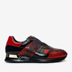 Playground Ready The Milano Snk Red Leather Men Sneaker