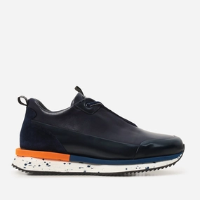 Arch Contour Design Neutral Stride Design The Milford Navy Blue  Leather Men Sneaker