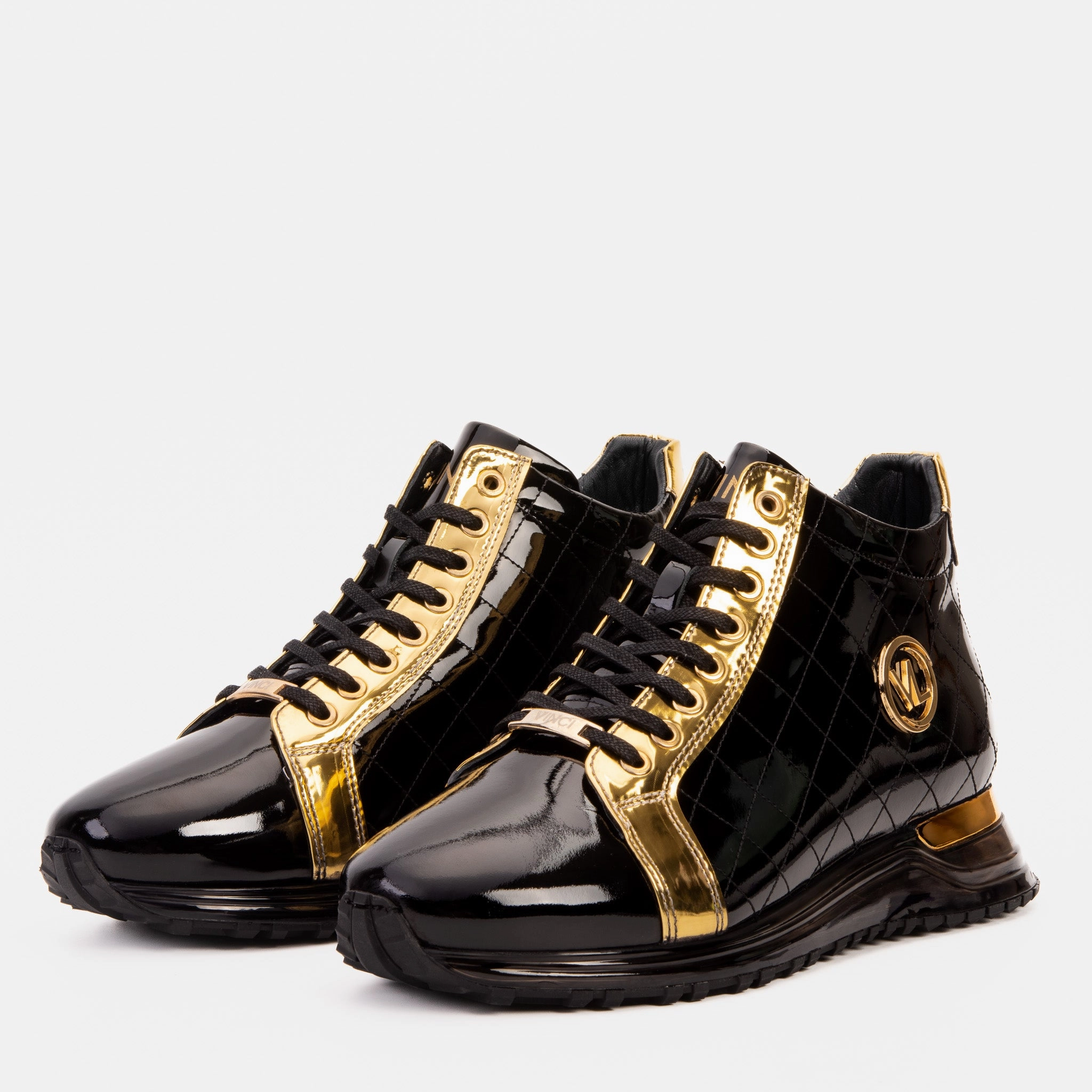The Prestige Black & Gold  Limited Edition  High-Top Men Sneaker Clean Shape Hook And Loop
