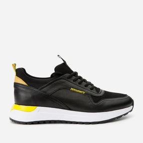 Hygroscopic Inner Layer Anatomical Toe Box The Rakka Black & Yellow Leather Men Sneaker Final Sale!