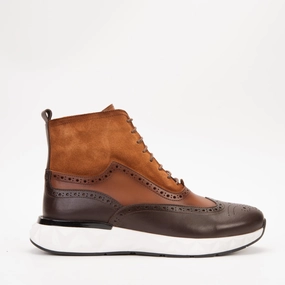 Classy ease Low Key The Regent Brown Leather Wingtip Brogue Men Casual Boot
