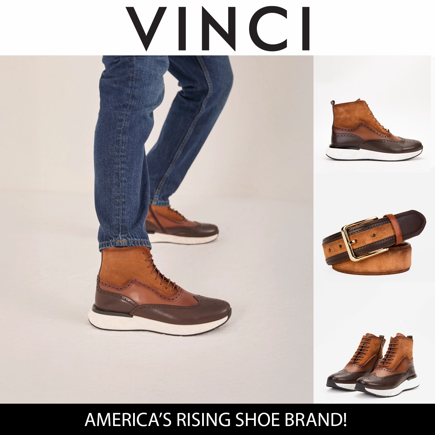 Balanced Support The Regent Brown Leather Wingtip Brogue Men Casual Boot