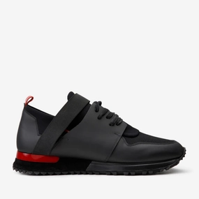 The Reno Black & Red Leather Men  Sneaker Final Sale! Sporty Comfort
