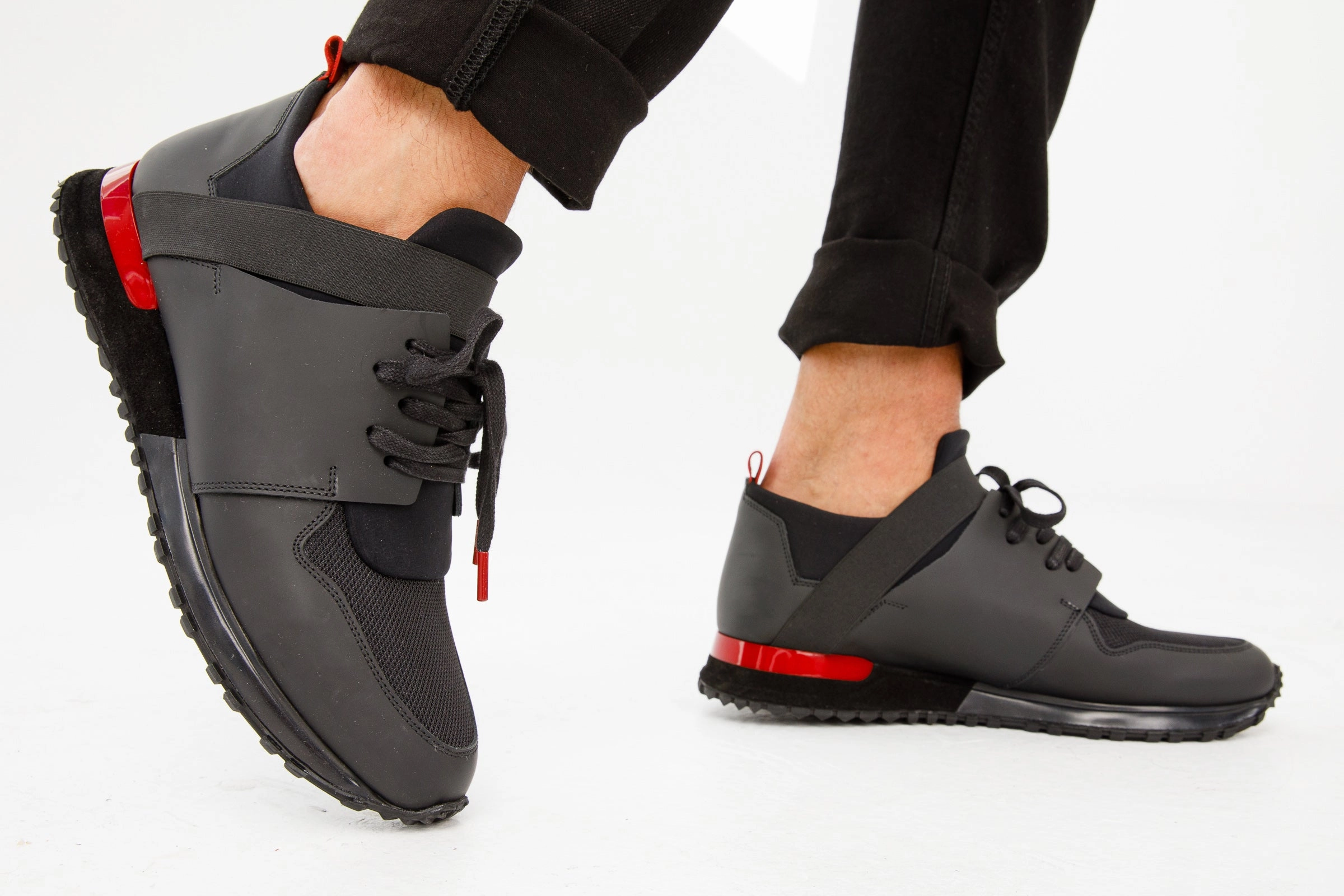 Stabilizing Shank The Reno Black & Red Leather Men  Sneaker Final Sale!