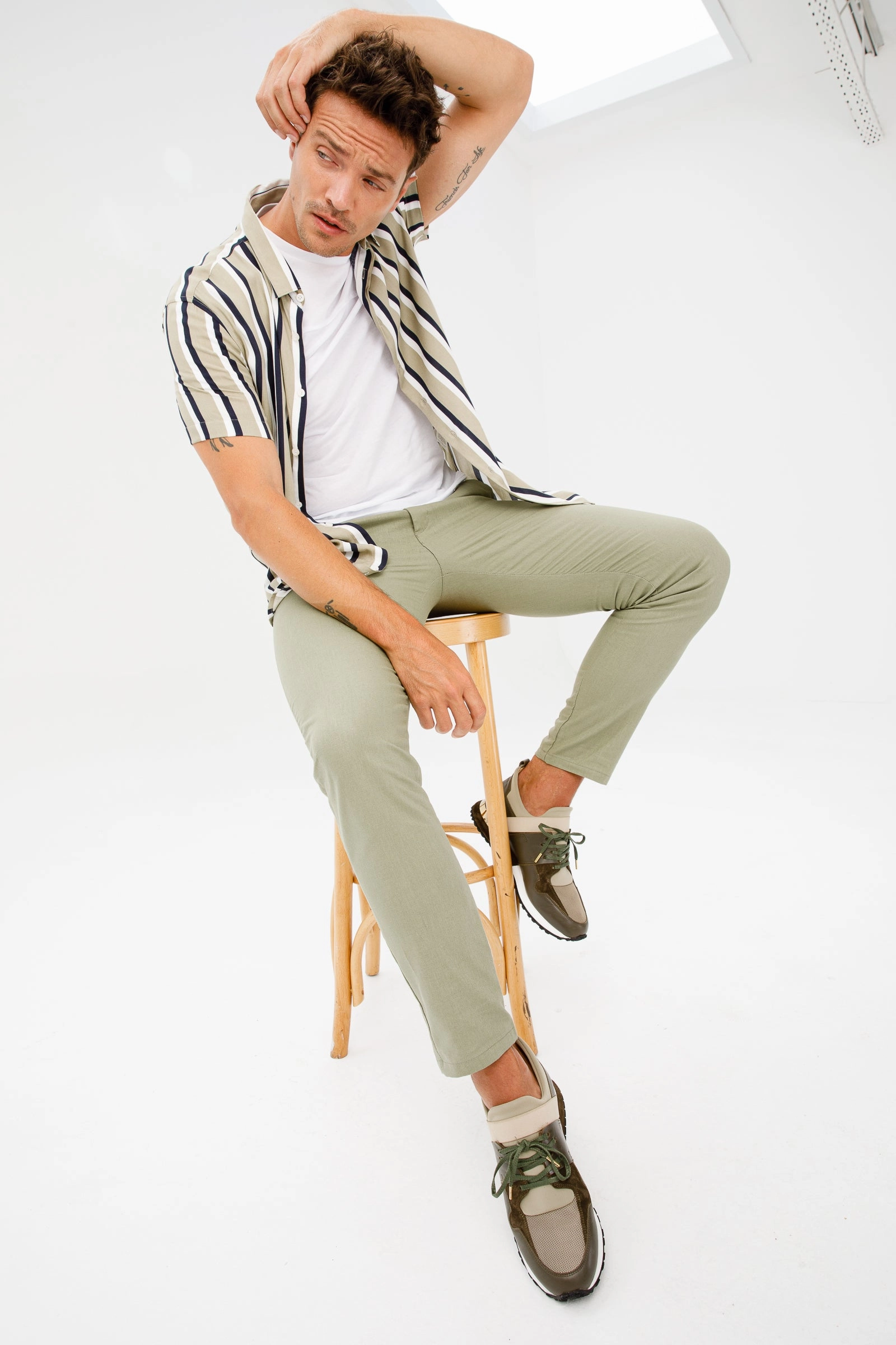 The Reno Green Leather Men Sneaker Final Sale! TPR Outsole Stretchy Material