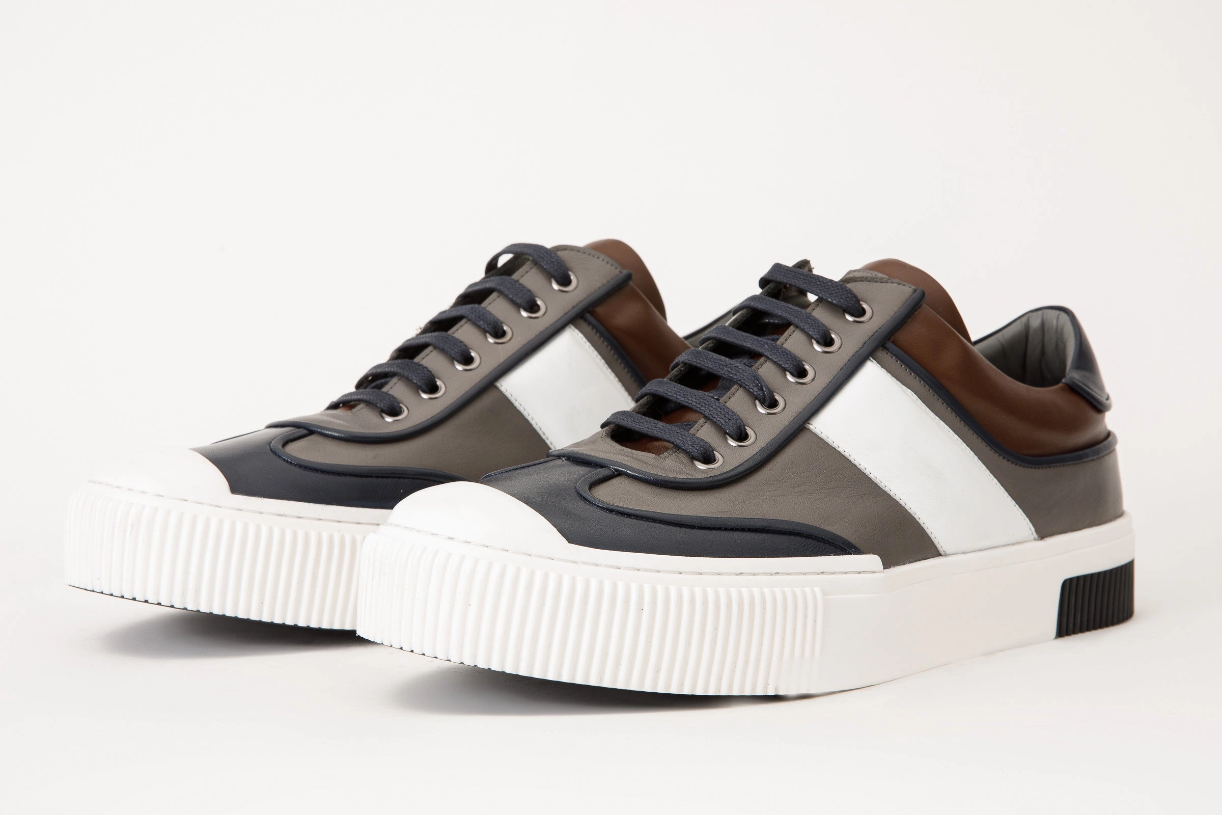 Easy Footwear Stylish Silhouette The Rom Multicolor Leather Men Sneaker