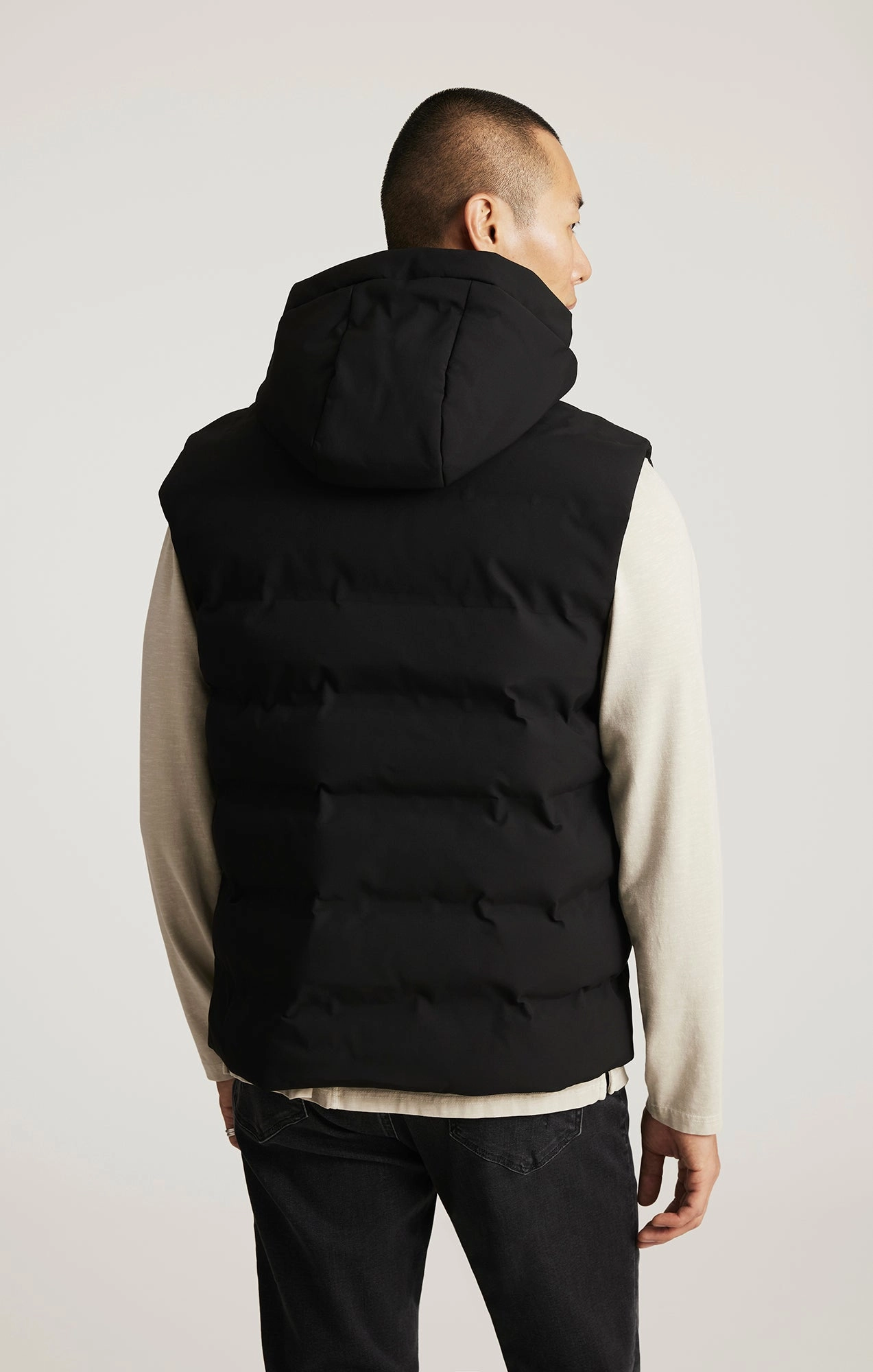 Waterproof Technology HOODED VEST IN JET BLACK