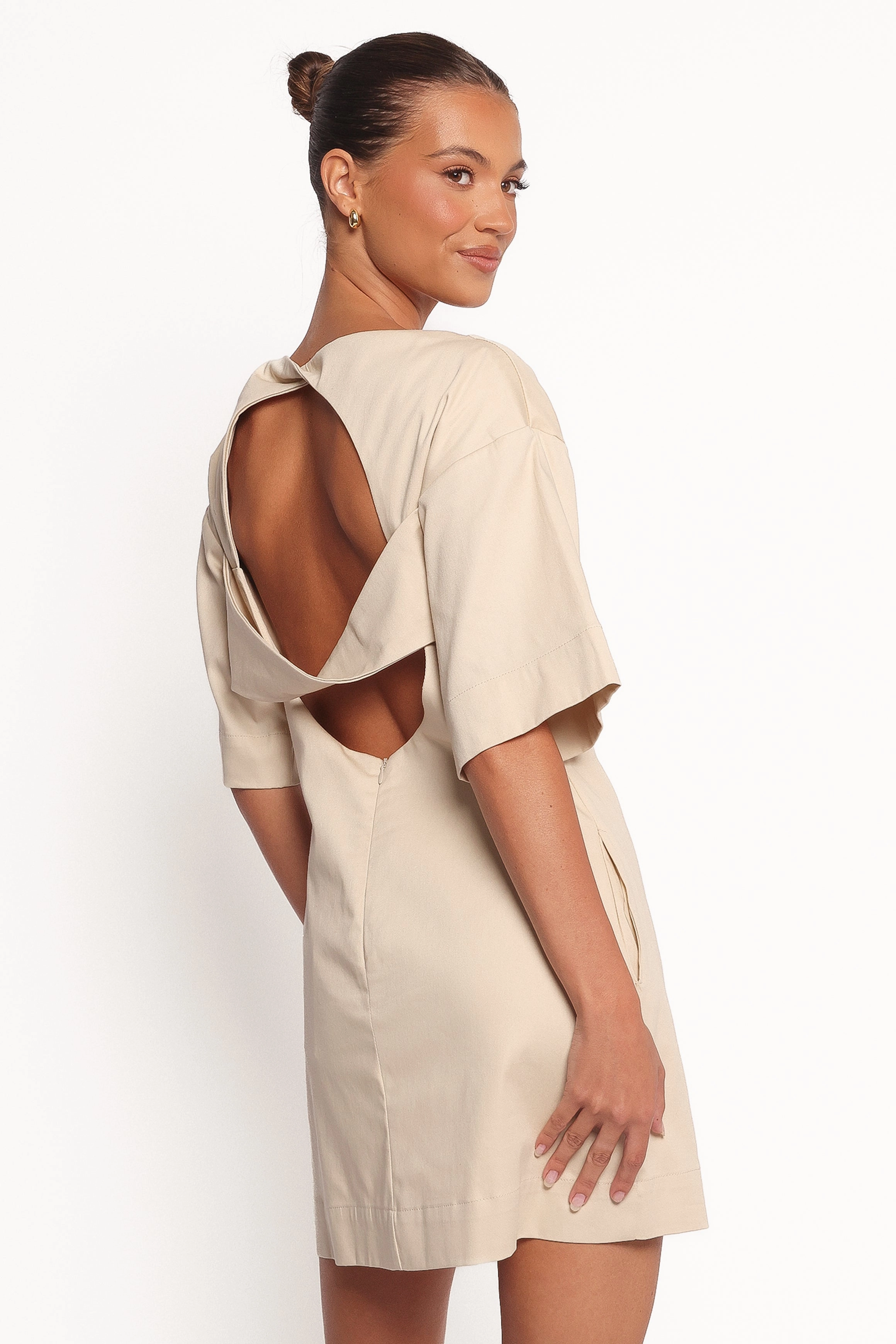 Thorne Mini Dress - Beige Soft Tones Night Style