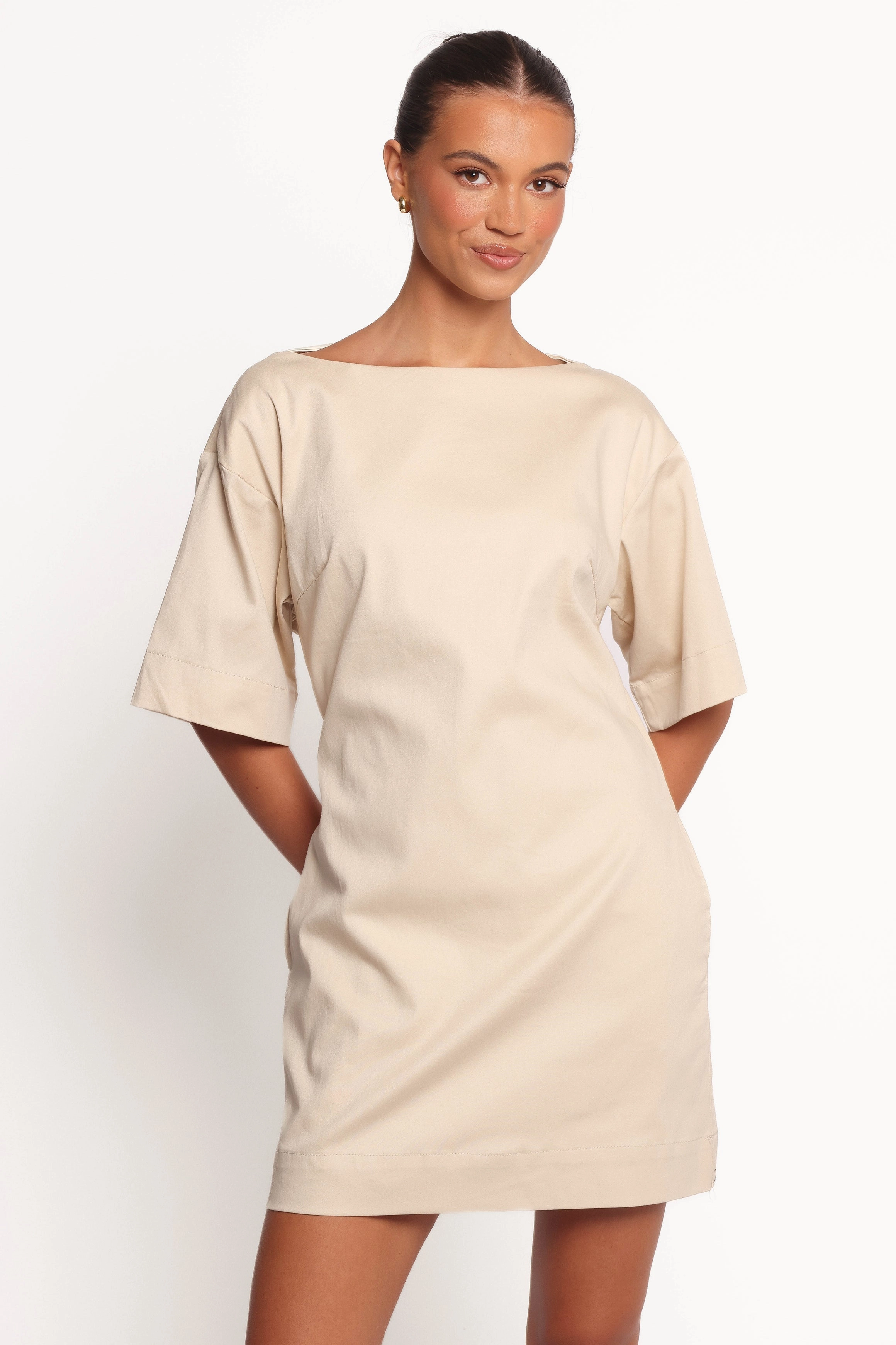 Thorne Mini Dress - Beige Easy Lovely