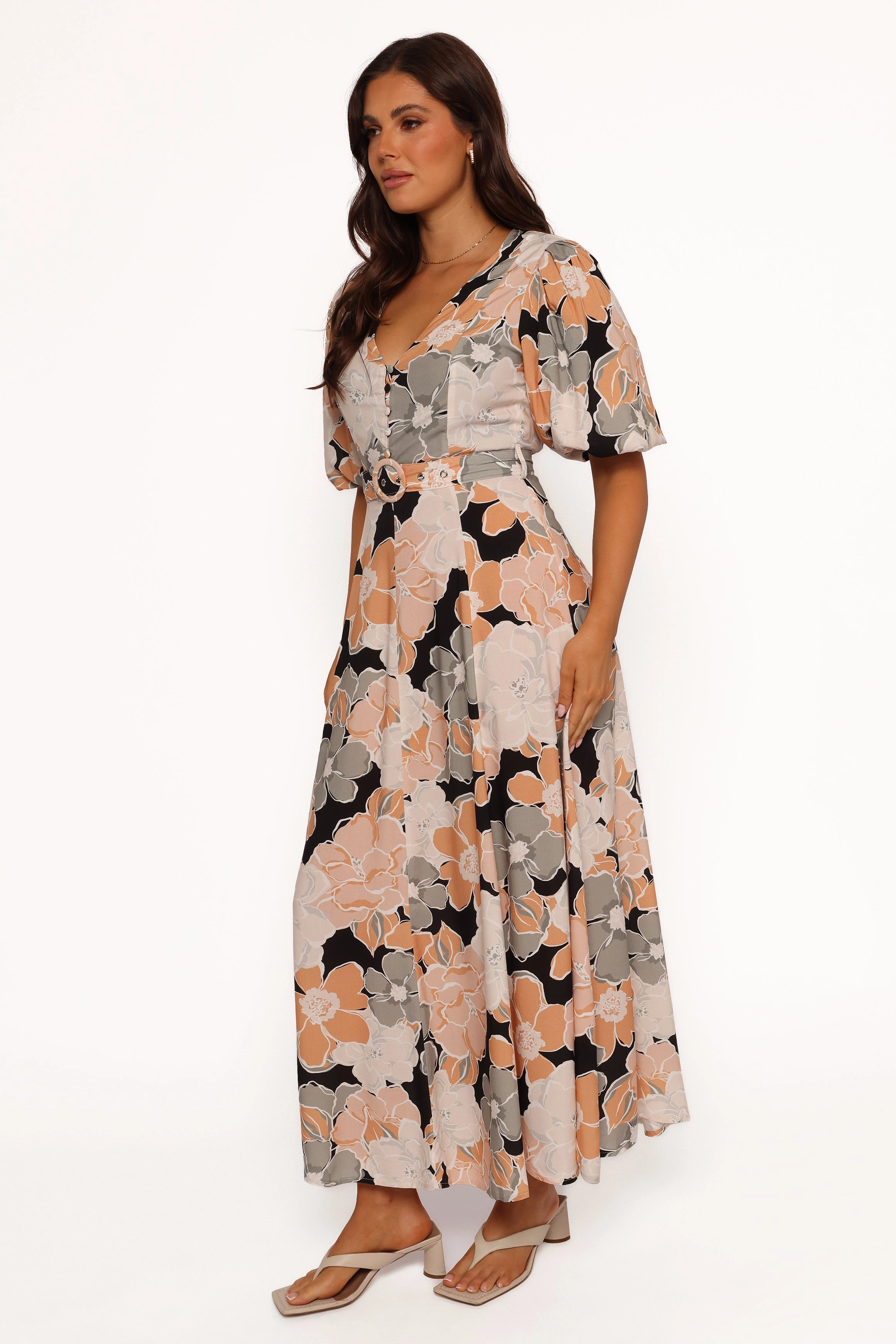 Tiarni Maxi Dress - Black Floral Stylish Line Bohemian style