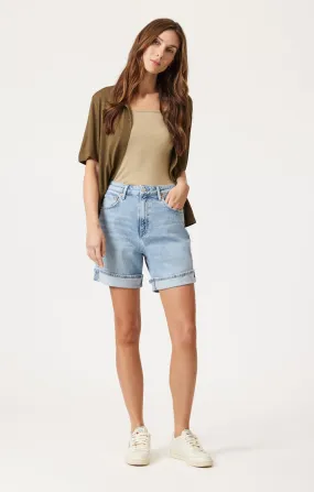 Lounge Fit HEIDI CUFFED SHORTS IN LIGHT BLUE 90's