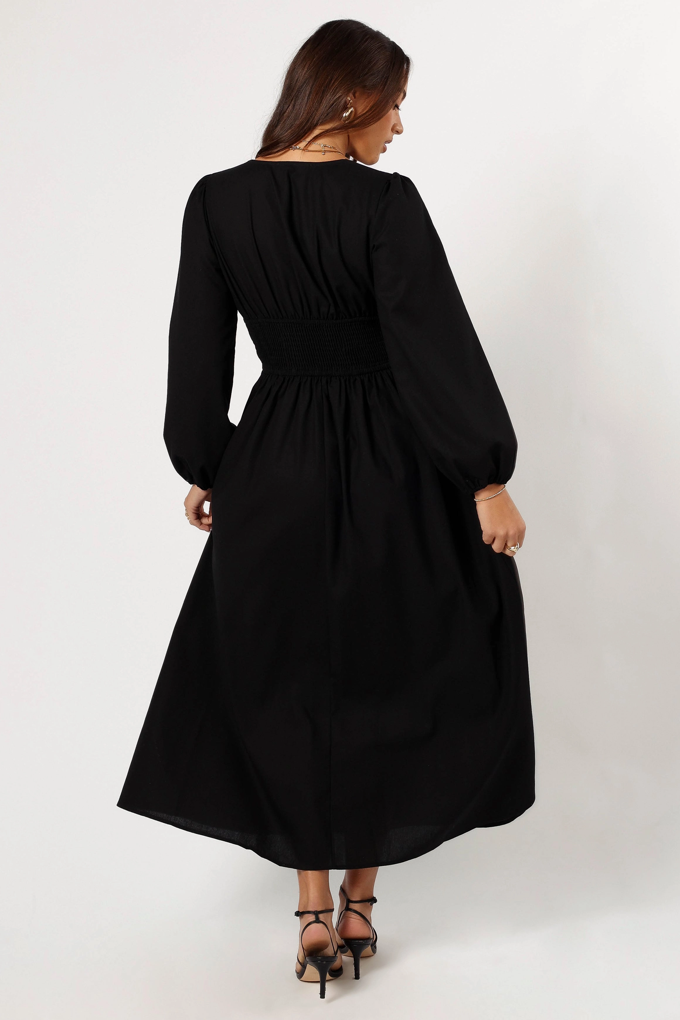 Cece Long Sleeve Maxi Dress - Black Soft and Light