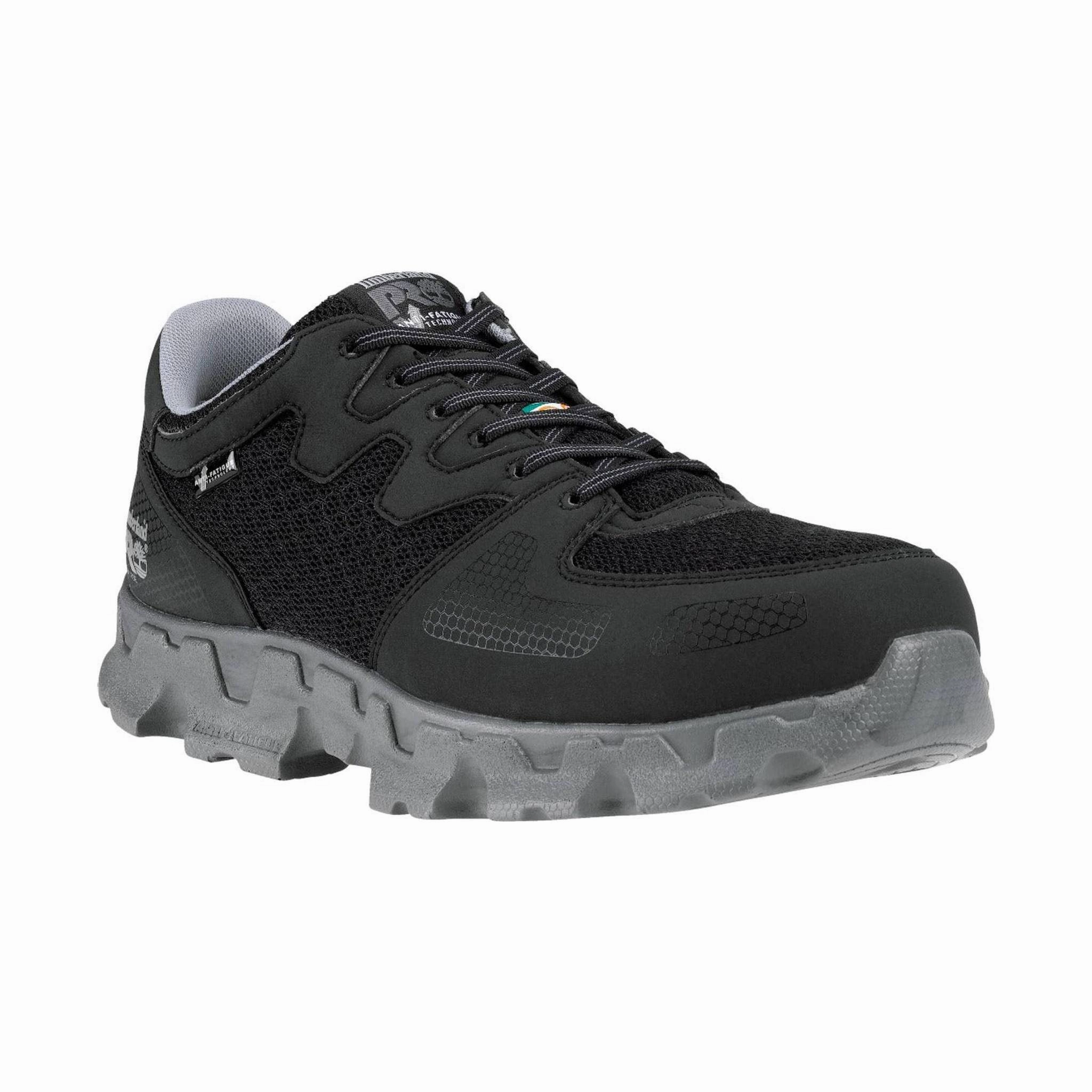 Timberland PRO Men's Powertrain Alloy Toe ESD Work Shoes - Black/Grey Contemporary ease Running