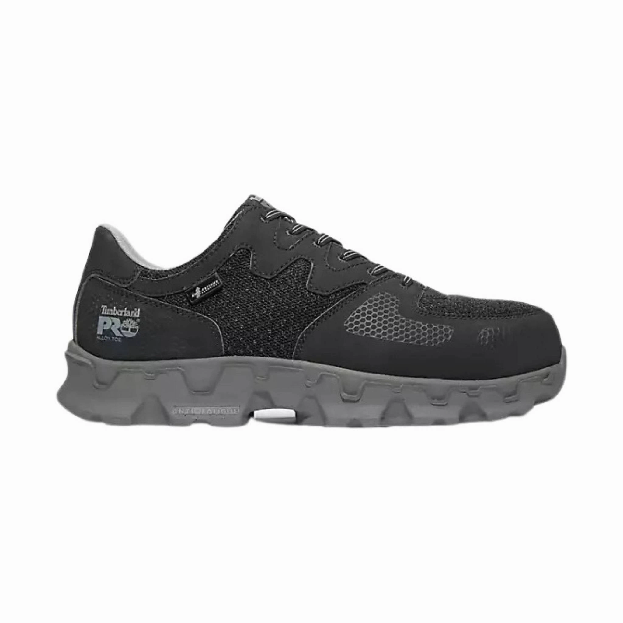 Oversized Tongue Timberland PRO Men's Powertrain Alloy Toe ESD Work Shoes - Black/Grey