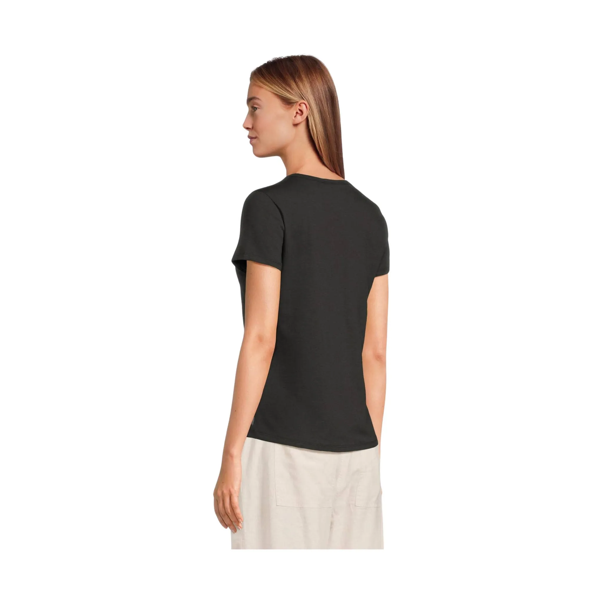 Office Look Comfortable Fabric Toad & Co Women's Marley II Short Sleeve Tee - True Black