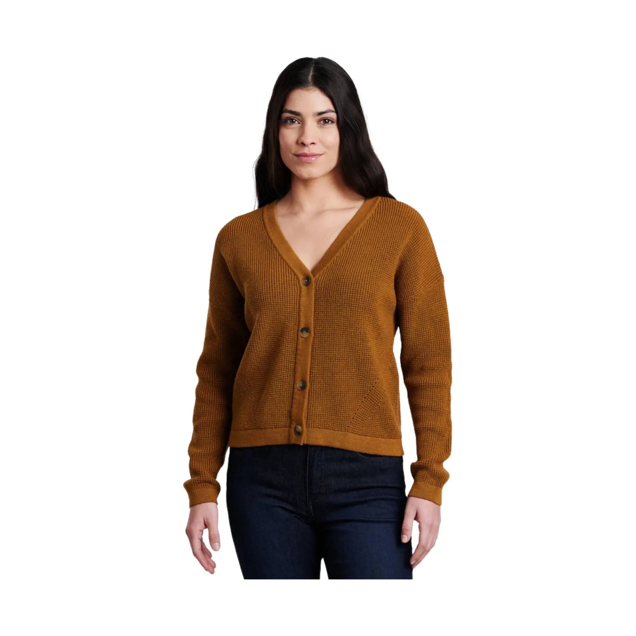 Everyday Comfort product office appropriateness Kuhl Women's Brynn Cardigan Sweater - Tuscan Sun