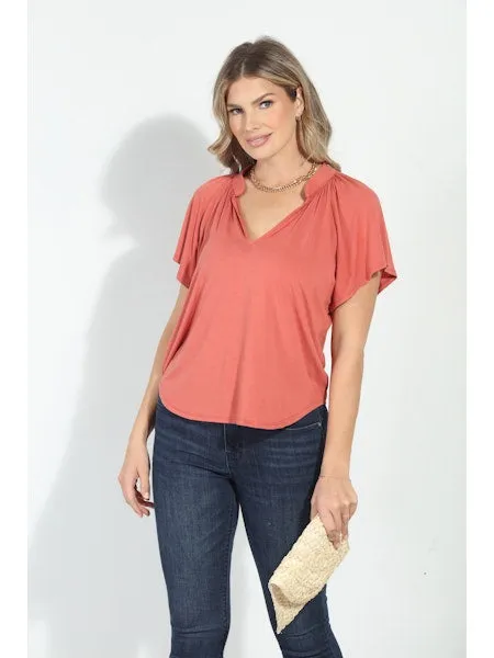 Timeless Wear SPLIT NECK SS TOP All-day Comfort