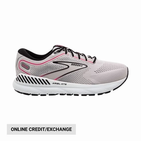 Brooks Women's Ariel GTS 23 Road Running Shoes - Grey/Black/Pink Synthetic Leather Panels Trending Style