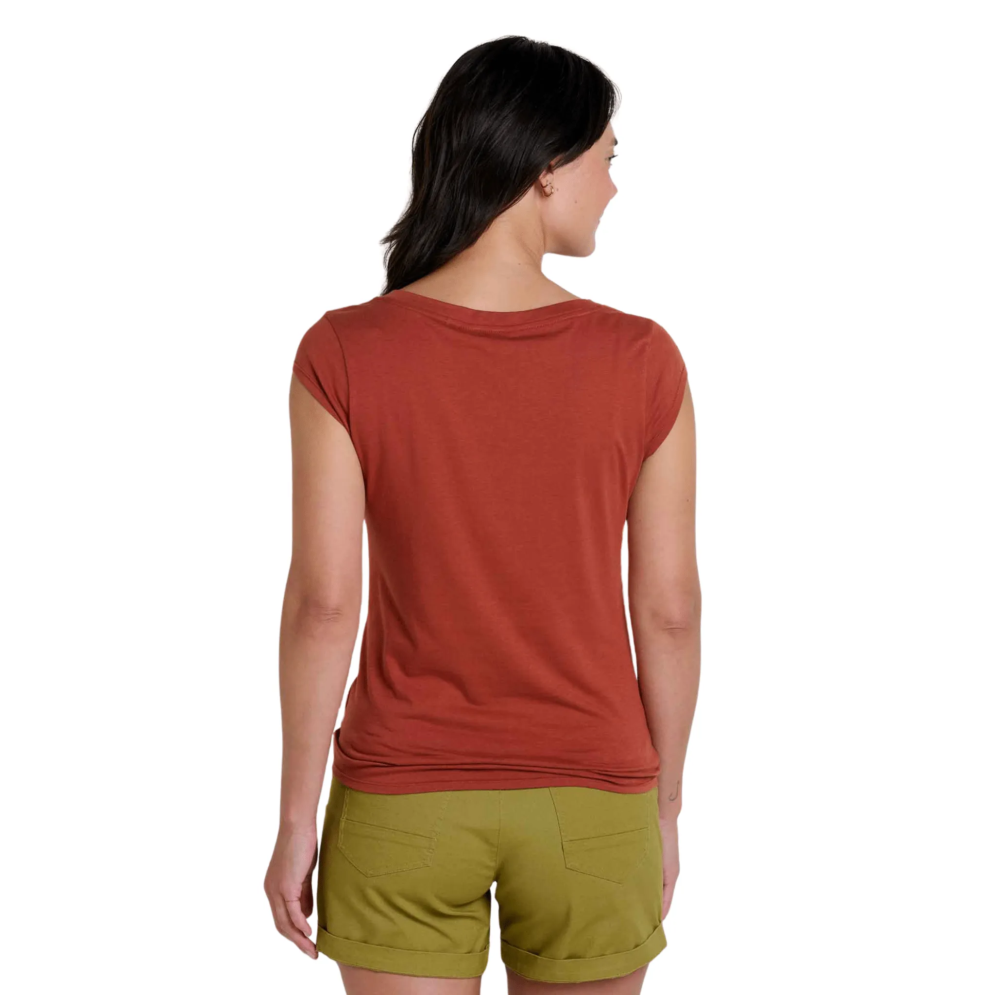 Hidden Ventilation Zones Toad & Co Women's Anza Short Sleeve Shirt - Cinnamon