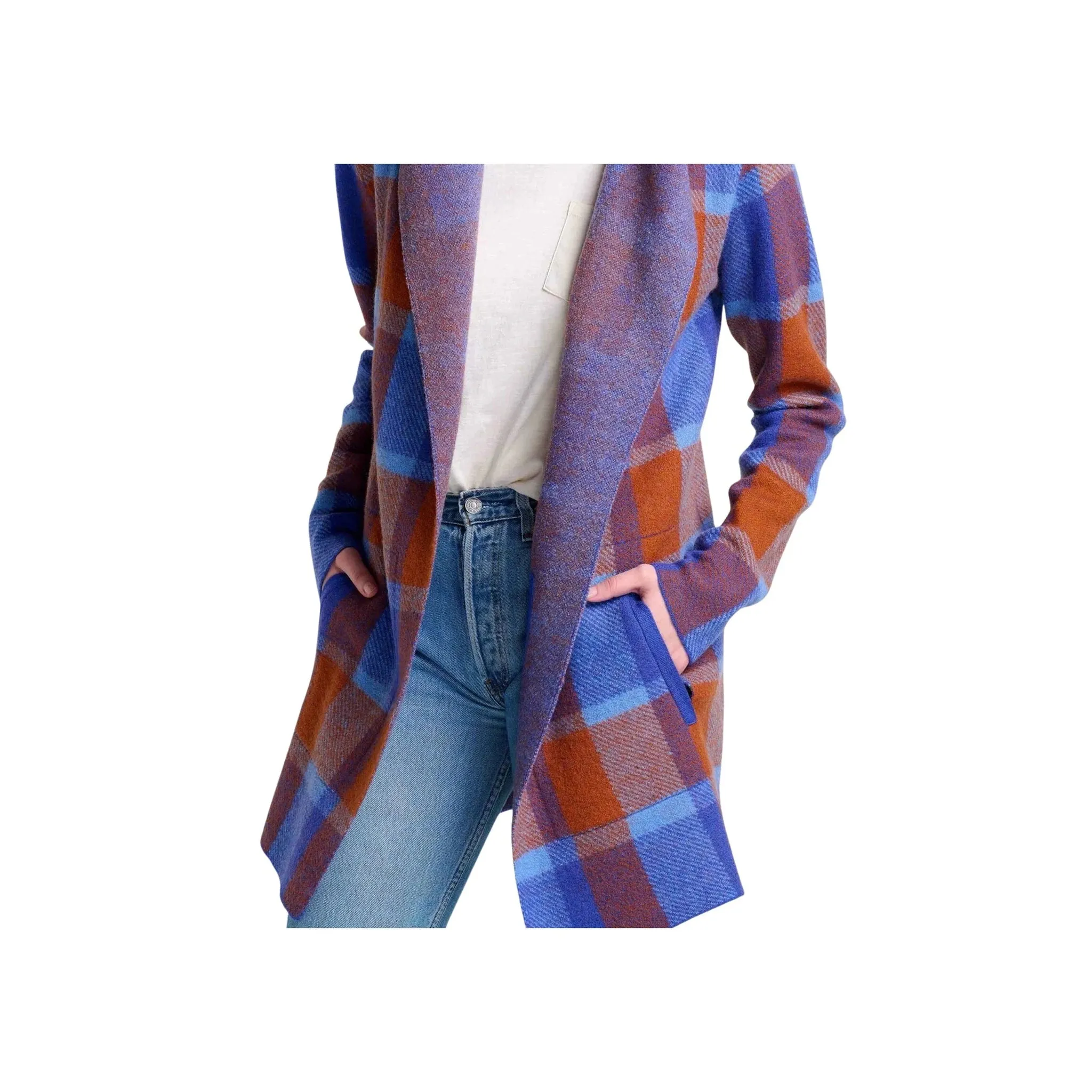 Comfy and Cozy Cool Weather Toad & Co Women's Merino Heartfelt Hoodie - Umber Plaid