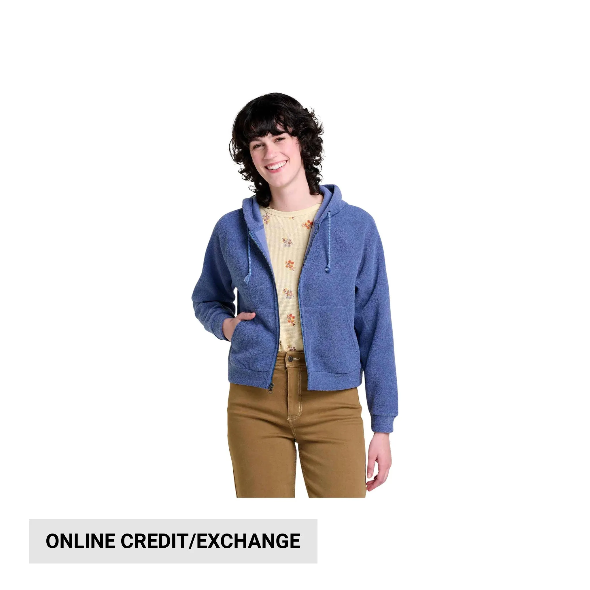 Toad & Co Women's Whitney Terry Zip Hoodie - Kyanite comfortable for standing Comfy Outerwear